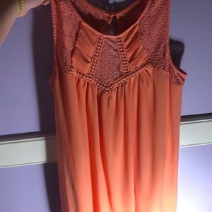 orange/pink dress